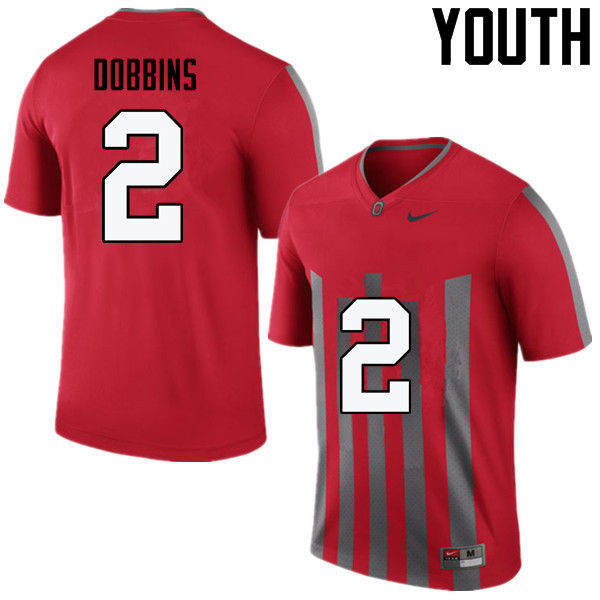 Youth Ohio State Buckeyes #2 J.K. Dobbins Throwback Game College Stitched Football Jersey 23IQ048CF